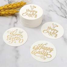 Easter Decoration Hanging Cards, Gilding Craft Cards, Cute Bunny Round Cards, Packaging Labels, Gift Decoration Cards, Suitable For Everyday Valentine's Day Easter Thanksgiving Mother Plot Father's Day And Various Gift Decoration Cards (Style Random) - Multicolor - View 5