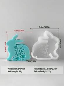 1 pieza Molde de silueta de conejo de Pascua, molde de decoración de vela hecha a mano con diseño de animal, para hacer velas perfumadas, yeso, manualidades de decoración del hogar, decoraciones DIY - Blanco - Ver 10