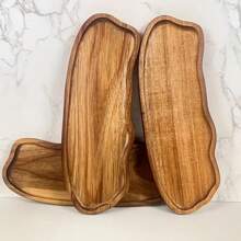 1 件相思木餐盘，矩形天然木质奶酪板，适合美食派对的开胃菜托盘