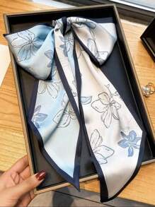 1入組女士春夏款休閒模擬絲質圍巾，專業印花圍巾適用於脖子、頭巾，薄型裝飾圍巾或腰帶，頭巾時尚髮箍 - A - 查看 19