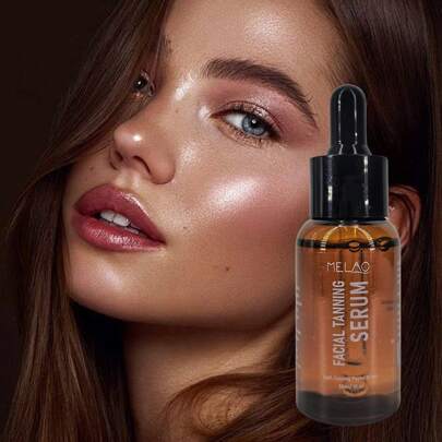  MELAO Face Bronzing Essence - Face Bronzing Serum, Achieve Natural Sun-Kissed Healthy Tan Skin Without Sun Exposure - Lightweight Non-Sticky Bronze Essence, 30ml