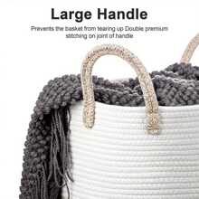 58L Cotton Rope Basket Large Blanket Woven Storage Organiser Laundry