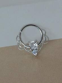 1 PIEZA Aros pequeños con baño de oro de 18K, cristal y estilo punk para mujer y hombre, para cartílago, hélix, trago, aro de nariz, septo, piercing y joyería corporal