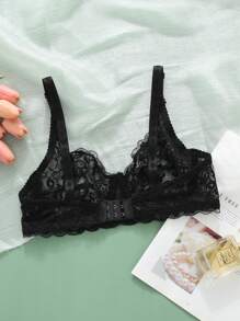 2 件装优雅蕾丝文胸性感胸罩女式聚拢文胸透明文胸纯色蝴蝶结性感内衣女士内衣钢圈无衬里文胸