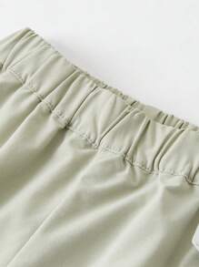 mini bala Pantalones cargo elásticos para exteriores para niños, pantalones elásticos de primavera para niños y niñas - pasta de judías verdes - Ver 6