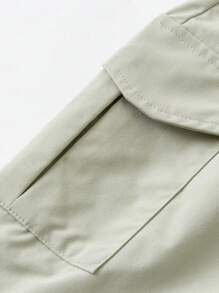 mini bala Pantalones cargo elásticos para exteriores para niños, pantalones elásticos de primavera para niños y niñas - pasta de judías verdes - Ver 7