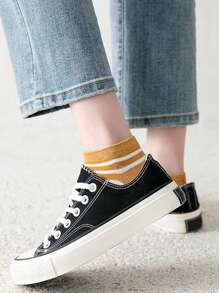 1/5/10 Pairs Women's Simple Striped Breathable Ankle Socks - Multicolor - View 9