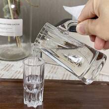 2/6pcs 1oz/30ml Heavy Bottom Straight Lined White Wine Shot Glasses, Tequila Vodka Shot Glasses, Round Crystal Clear Glass For Ocean, Dessert, Beverage Drink, Liquor - Transparent - View 5