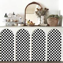 1卷防水乙烯基家居装饰壁纸黑白马赛克格子图案适用于厨房后挡板、浴室、橱柜抽屉墙贴礼物生日毕业墙纸房间装饰墙面装饰 - 黑白網格 - 查看 8