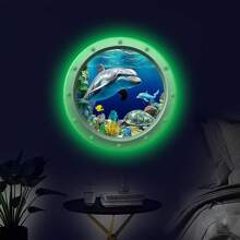 1PC Creative Removable Glow-In-The-Dark Dolphin Wall Sticker 3D Underwater Fish Wall Mural Peel And Stick Home Art Decoration Room Bedroom Bathroom Refrigerator Surface Decor Gifts Birthday Graduation Room Decor Home Decor Wall Decor Bathroom Decor Bedroom Decor Room Decoration Stuff Living Room Decor House Decor Home Decor Living Room Wall Paper Stickers Personalised Stickers - Green - View 4