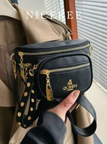 Bolso de pecho de moda nueva, multicolor a cuadros, con correa de hombro ajustable. Bolso cruzado sencillo y elegante, versátil, adecuado para trabajo, ir y venir, uso diario, compras y citas.