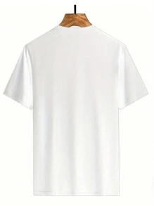 Short Sleeve Map Letter Print Crew Neck T-Shirt, Casual Women's Clothing For Spring & Summer