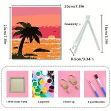 20x20cm/7.8 Inches X 7.8 Inches - 1 Piece Colorful Oil Painting DIY Adult Digital Oil Painting, Natural Scenery, Suitable For Hanging On The Desktop As A Gift To Relieve Stress, Suitable For Bedroom, Living Room Decoration - Xiyin Combination Title Gifts Birthday Graduation