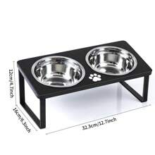 Elevated Cat Bowls Raised Cat Food Bowls, 15° Tilted Pet Bowls For Cats Puppy, Raised Dog Bowl Stand Feeder Cat Food Water Bowls Stand With 2 Stainless Steel Bowls