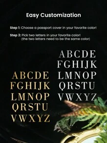 Takeoak 1 pièce Couverture de passeport personnalisée en or avec initiales, porte-passeport monogramme or personnalisé, accessoires de voyage personnalisés, cadeau de voyage fait main minimal pour documents et cartes pour amis et famille