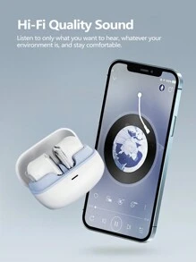 Tai nghe nhét tai không dây Tws BT5.4 siêu nhỏ âm thanh nổi Hi-Fi không dây giảm tiếng ồn thông minh điều khiển âm lượng Tai nghe thể thao gọi điện siêu bền cảm ứng nhỏ gọn và di động tương thích với iPhone/Android Tai nghe nhét tai/Thể thao/Ngoài trời/Giải trí/Ngủ Tai nghe không dây, Quà tặng tuyệt vời cho nam và nữ - trắng - Xem 3