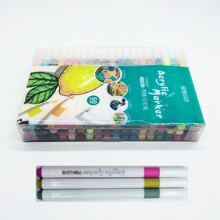 60pcs Acrylic Marker Pens, Washable For Students & Children, 12/36 Color Opaque Overlaying Waterproof Art Painting Brush, Double-Ended Liquid Ink Markers,Back To School - Multicolor - View 5