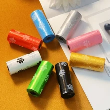 6pcs Paw Print Pet Poop Bags, Plastic Garbage Bag, Dog Poop Bag, Mini Cleaning Bag - Multicolor - View 4