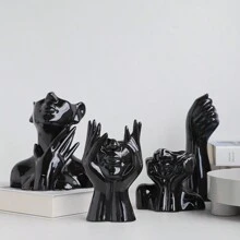 1 件艺术抽象人物花瓶装饰品 - 适用于家庭、酒店、餐厅桌面和入口装饰以及花卉和绿色植物的水培，可用于所有季节、家居装饰、梳妆台、花瓶、中心装饰、桌面装饰 - 新抽象花瓶 - 查看 4
