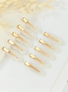 10 件装简约鸭嘴发夹 无折痕发夹 无弯曲发夹 扁平鸭嘴发夹 适用于发型设计