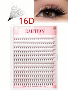 DAIFIYAN 320 片预制扇形睫毛延长 6D 8D 10D 12D 14D 16D 20D 厚度 0.05/0.07 C/D 卷曲 8-15 毫米睫毛中茎预制扇形俄罗斯卷睫毛延长睫毛簇、睫毛簇、单根睫毛、睫毛、假睫毛 - 黑色 - 查看 8