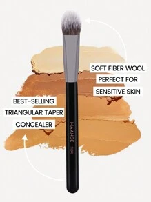 MAANGE 1pc Triangle Brush, Protable Smudge Cosmetic Brush Makeup Brush With Foundation Brush Blush Brush Loose Powder Brush Contour Brush Highlighter Brush Makeup Tools Gift For Women & Girl Travel Makeup Brush ﻿ - 黑色 - 查看 4