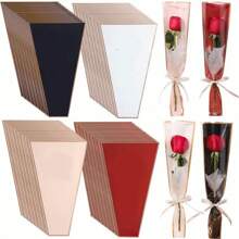 50 Sheets, Transparent Single Bouquet Packaging Bag, Multiple Rose Waterproof Packaging Bags, Flower Arrangement, Valentine's Day Mother's Day Birthday Christmas And New Year Gift Flower Packaging Bag - Multicolor - View 1