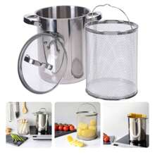 Well Home Caçarola de espargos Wellhome em aço inox Ø16x21cm com fundo encapsulado e tampa de vidro. Frete grátis em 24/72 horas - Multicolorido - Ver 3
