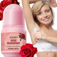 Xioimy 50ml Rose Deodorant Roll-On, 72 Hour Freshness Against Body Odor, Long-Lasting Floral Scent, Moisturizing Care For Skin, Suitable For Dates & Travel