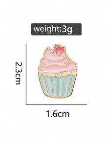 陶瓷釉面指甲、可爱小蛋糕、冰淇淋蛋糕造型、清新森系美食徽章、服装背包配件、金属胸针、行李箱包时尚配饰、服装配饰、合金材质胸针，可用于衣服、包包、学校、韩流、教师用品、包包挂饰、办公配饰、衬衫、夹克、珠宝、圣诞节、万圣节服装配饰、礼物 - 西瓜粉 - 查看 8