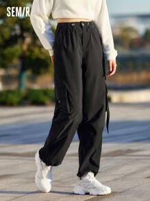 SEMIR 女士抽绳工装裤，高街甜美酷炫风格，阔腿春季长裤