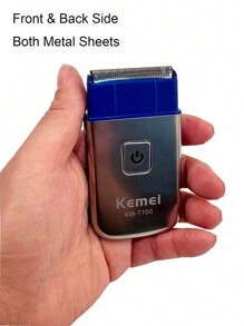 Kemei KM-T100 男士电动便携式剃须刀 USB 充电往复式剃须刀强力单刀片剃须机胡须去除器旅行剃须刀男士礼物 - 灰色 - 查看 11