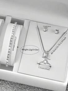 6er Set Modische, Lässig Quarz Armbanduhr für Damen mit römischem Zifferblatt & Stahlarmband + Schmuckset (ohne Uhrenetui)