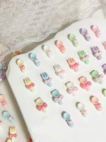 50Pcs Super Cute Love Spoon Fork Trowel Jewelry Accessories Diy Nail Art Resin Craft Butterfly Decoration Nail Supplies Nails Nail Charms Nail Gems - Multicolor - View 8