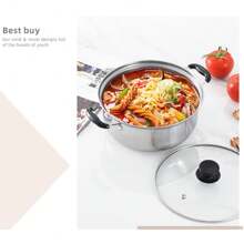 Saucepan Set 12 Pieces /10 Pieces, Stainless Steel Pot And Pan Set, Saucepan With Glass Lids Cookware, Cookware Set Compatible With Induction, Gas And Electric Hobs - Silver - View 6