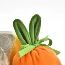 1/10st Paaswortel Cadeauzak Wortelvormige Fluwelen Sieradenmand Trekkoordzakken Snoep Traktatiezak Voor Lente Paasfeest Cadeauverpakkingszak