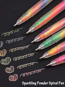 1/3/6 件贺卡圆珠笔，渐变螺旋，办公室，书房，礼盒套装，奖品，适合学生，文具，绘画，生日，节日