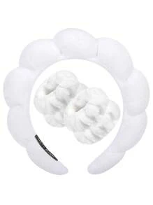 3 bucăți de culoare solidă, în formă de nor, bentiță de catifea, burete, demachiere simplă, spălarea feței, bentită specială, set de brățări, accesorii pentru păr
