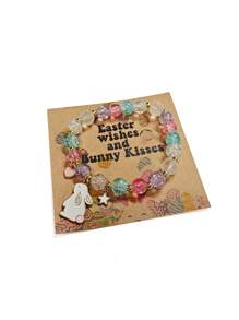 1条幸运复活节兔子手链，复活节篮子兔子礼物，兔子蛋手链，派对手链，适合作为复活节礼物、生日礼物、朋友礼物，完美的节日装饰品 - 彩色 - 查看 7