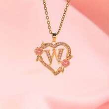 Fashion Light Luxury Hollow Love Flower A-Z Letter Pendant Necklace Initials Necklace Women's Jewelry