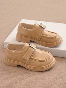 Children's Small Shoes Spring And Autumn New Girls Boys Shoes British Style Loafers Performance Shoes - Khaki - View 4