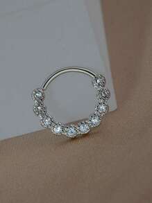 1 PIEZA Aros pequeños con baño de oro de 18K, cristal y estilo punk para mujer y hombre, para cartílago, hélix, trago, aro de nariz, septo, piercing y joyería corporal
