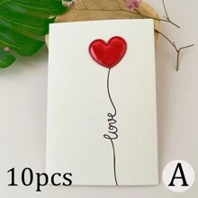1pc Envelope Included 520 Valentine's Day Gratitude Handmade Small Card Blessing Thanks Love Message Mother Fun Greeting Card