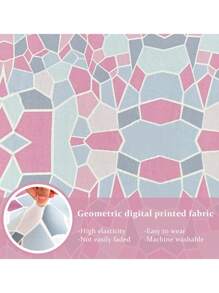 1pc Milk Silk Print Sofa Seat Cushion Cover, Geometric Pattern, High Elasticity Dust-Proof Anti-Dirty Anti-Slip Removable & Washable For Bedroom, Study, Living Room - Multicolor - View 9