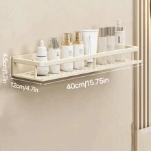 1 件浴室置物架，壁挂式免钻毛巾架收纳架，适用于浴室/阳台/厨房，多功能家用收纳架家居浴室装饰浴室收纳架秋季装饰返校