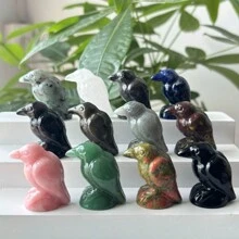 1pc 4cm Natural Crystal Raven Figurine, Crystal Carved Ornament, Raven Home Decor