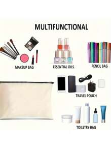 Sewing Machine Pattern Cosmetic Bag, Sewing Tool Organizer, Sewing Cosmetic Bag, Sewing Themed Gifts, Travel Toiletries Zipper Bag, Portable Canvas Organizer, Drawing Pencil Case, Valentine's Day Back-To-School Teacher Gift, Sewing Lover - Double-sided Pattern - View 9