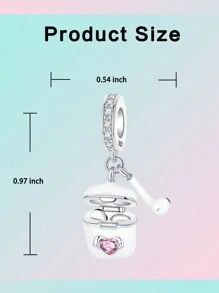 Silver Plated Charm Headphone Toothbrush Perfume Bear Cake Comb Cross Pink Series Chain Charm Pendant Ball Suitable For Bracelets DIY Women's Jewelry - Multicolor - View 10