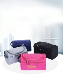 Customized Text Personalized Simple Makeup Bag Large Capacity Travel Makeup Bag Storage Portable Makeup Bag Hook Toilet Bag Waterproof Multi Functional Makeup Bag Business Travel Portable Storage Bag New Travel Storage Hook Toilet Bag Makeup Bag Women's Outdoor Large Capacity Portable Men's Toilet Bag