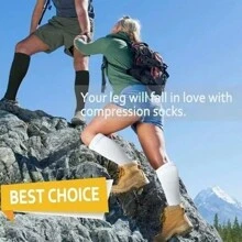 Medias de compresión medias para aliviar las varices 4 pares - Blanco y Negro - Ver 7